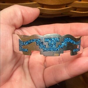 Silver and Blue Southwest Cuff Bracelet